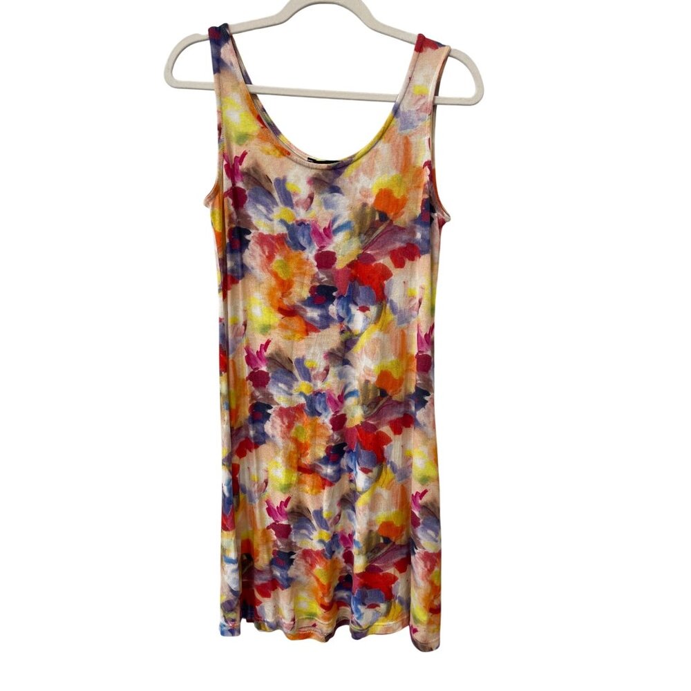 Michael Tyler Collections Tank Dress Size Medium Scoop Neck Multi Watercolor